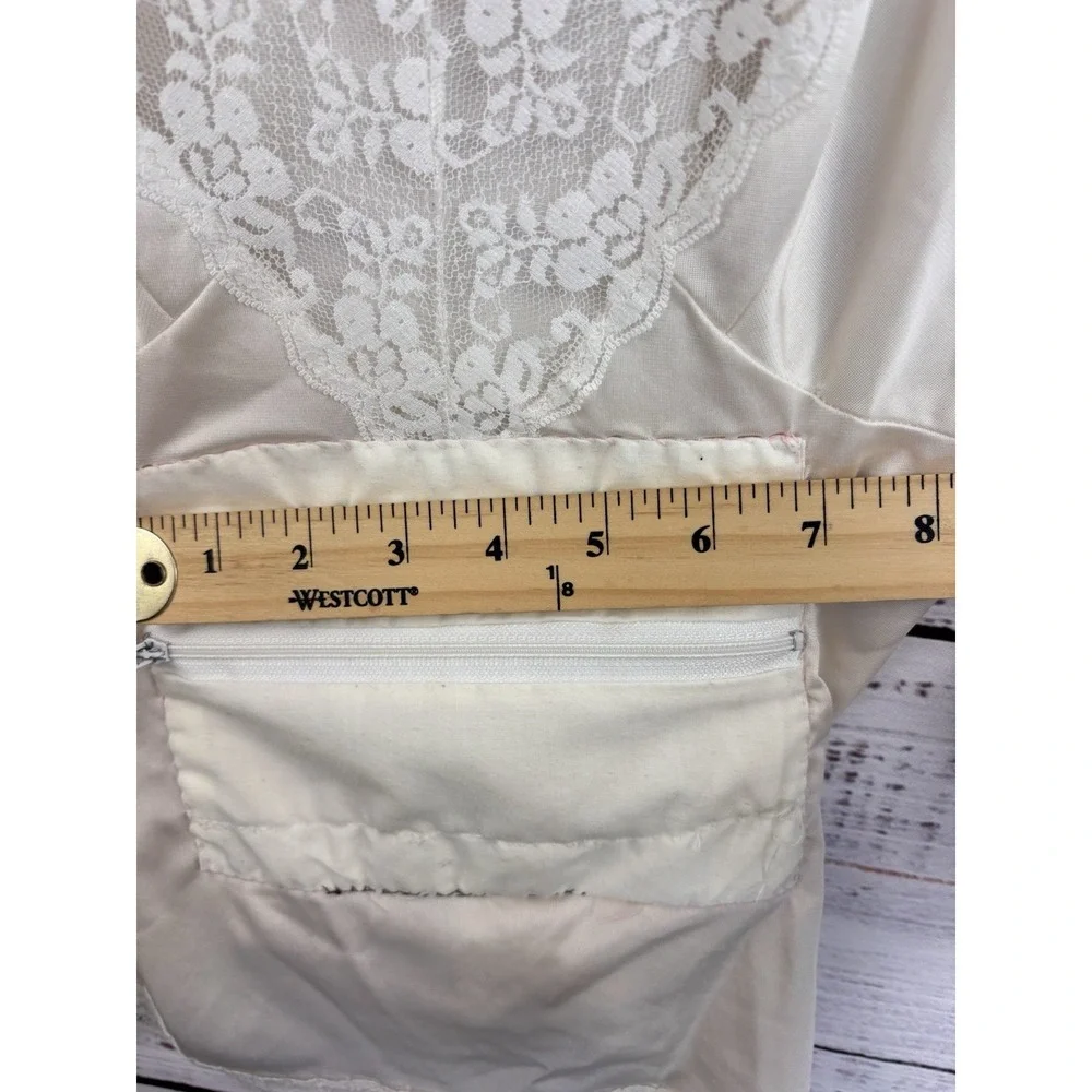 Vintage Camisole w/  Hidden Travel Passport Pouch Sliperfection Ivory Silky Lace